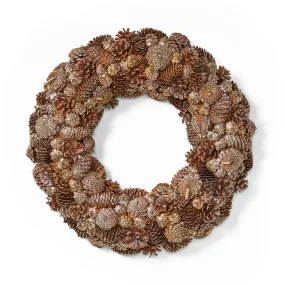 18.5" Pine Cone and Glitter Unlit Artificial Christmas Wreath - NH666313