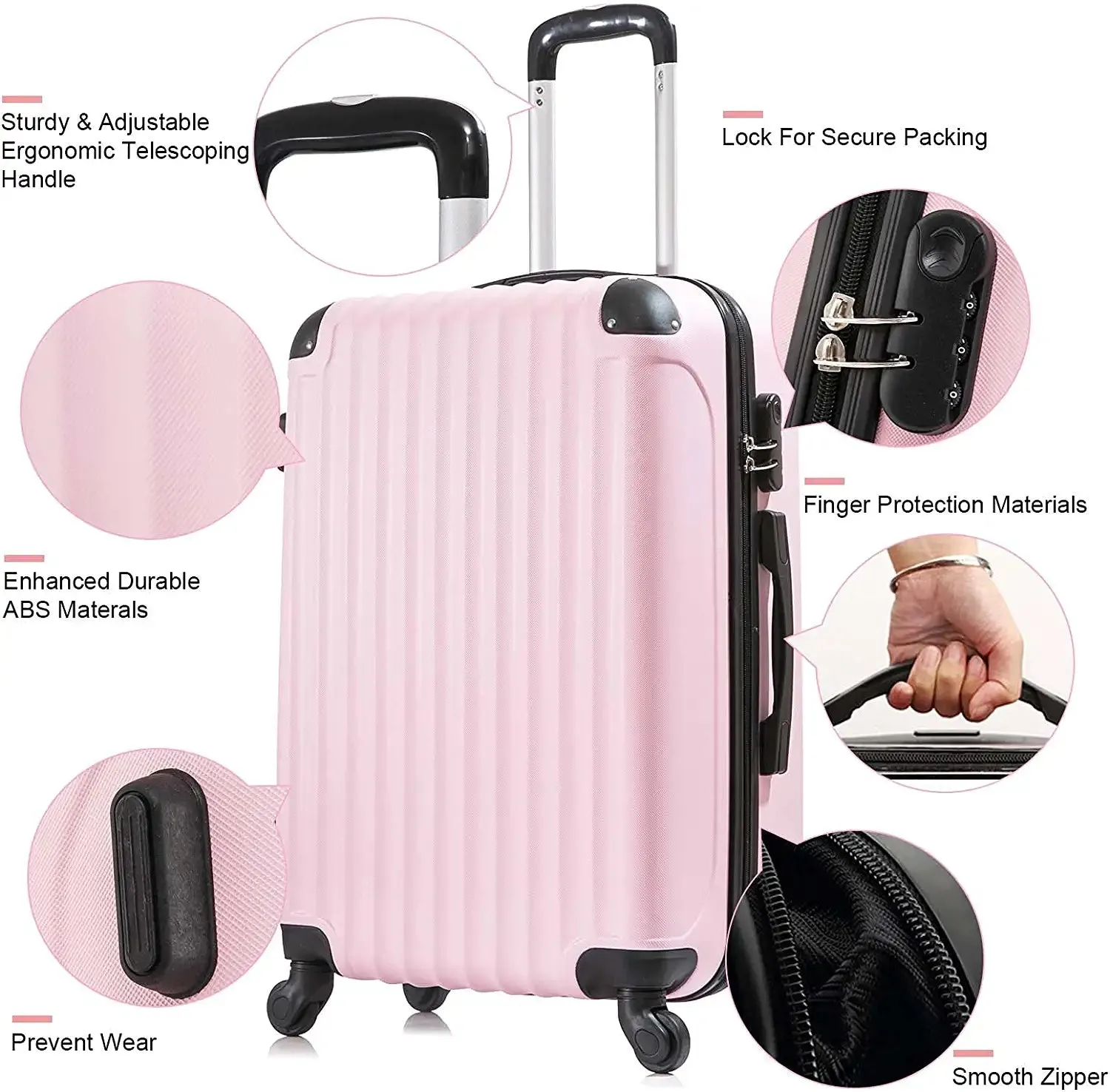 3 Piece Suitcase with Spinner Wheels, Luggage Suitcases Lightweight Clearance, Travel Luggage Set Includes 20 /24 /28 Inch