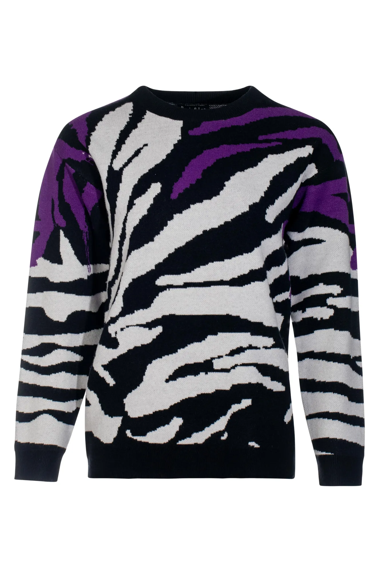 Abstract Animal print Jumper | Blk Purple Parchmnt | 6971ZZ