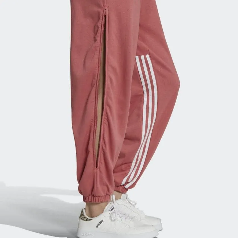 Adidas Hyperglam 3-stripes Oversized Cuffed Joggers With Side Zippers