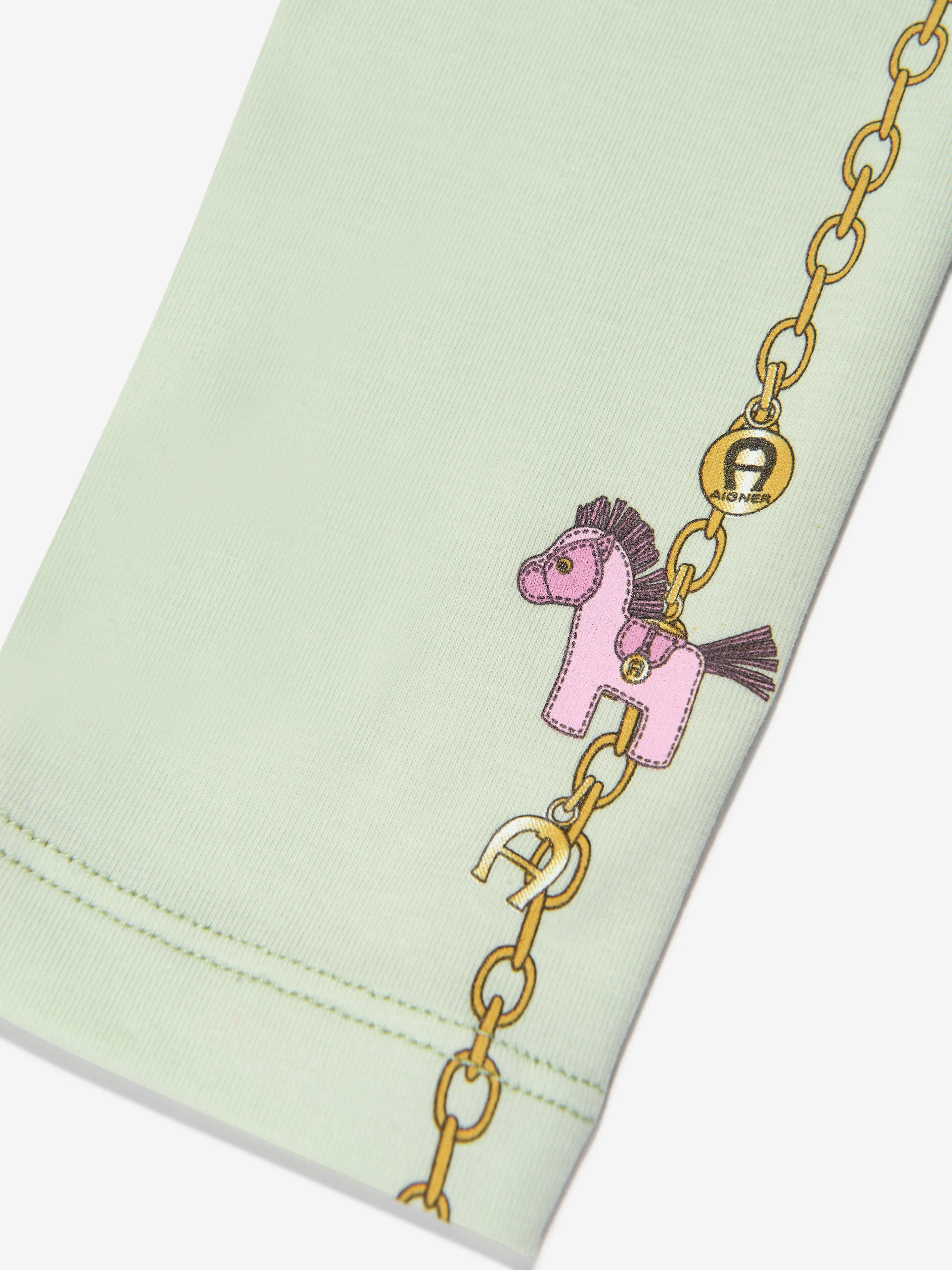 Aigner Baby Girls Logo Leggings in Green