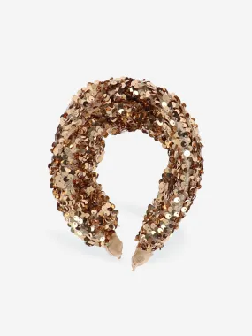 Angels Face Girls Lourdes Sequin Headband in Gold