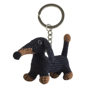 Anne-Claire Petit Dachshund Keyholder Black Tan