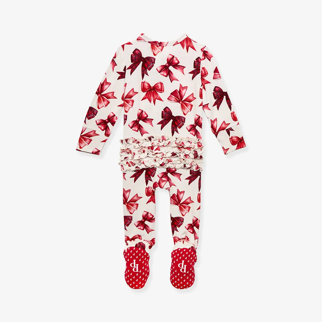 Avia Footie Ruffled Zippered One Piece