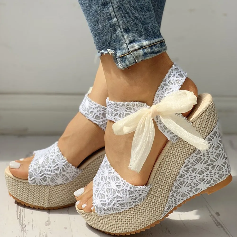 Beautiful Floral Women Wedges Sandal