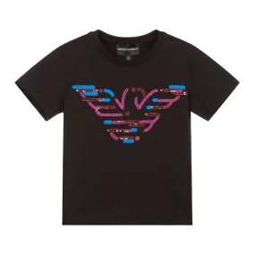 Black Sequin Logo T-shirt