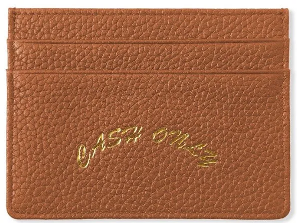 Cash Only Leather Cardholder / Tan