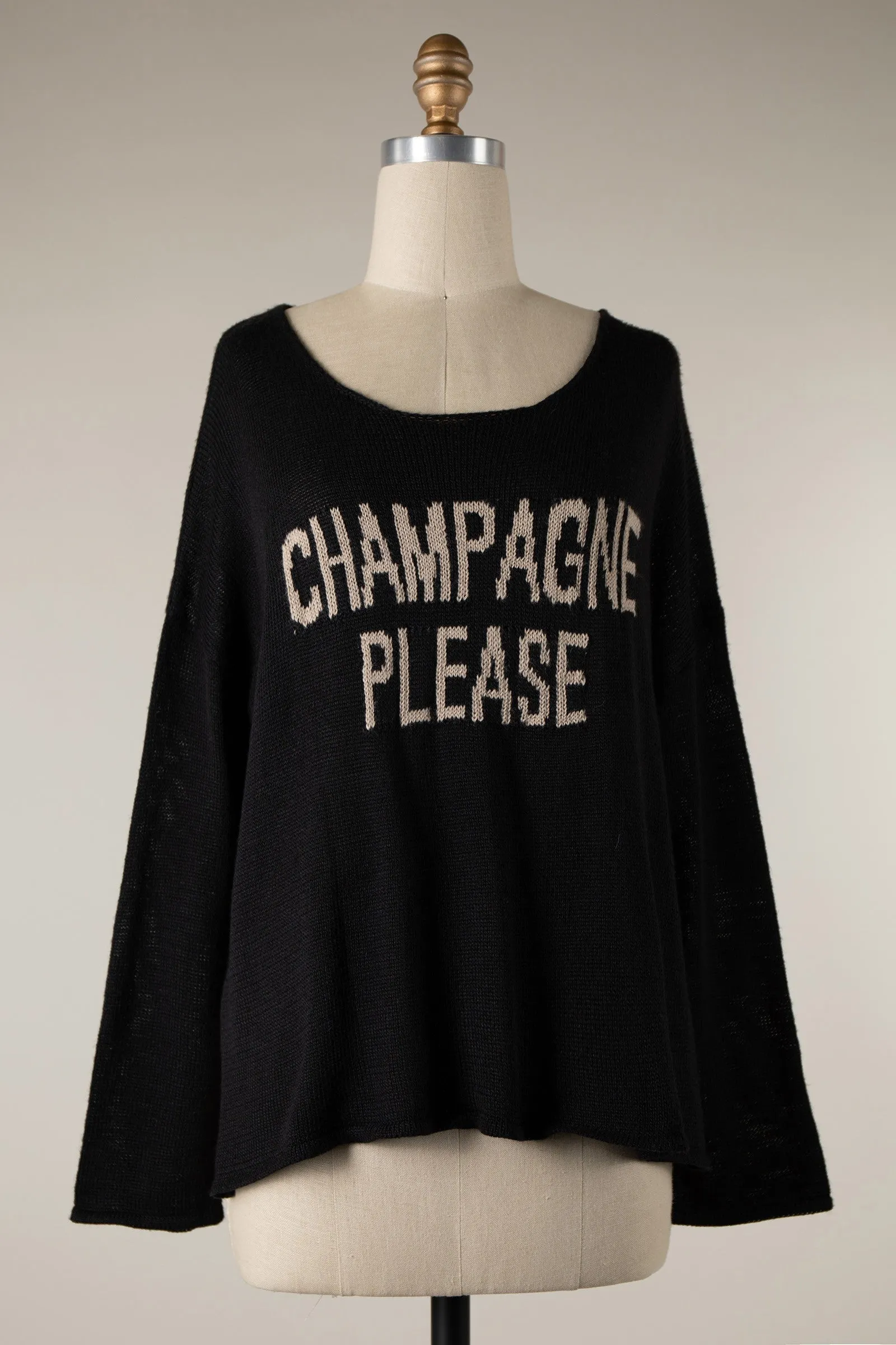 CHAMPAGNE PLEASE KNIT LIGHTWEIGHT SWEATER W8005 1 PACK