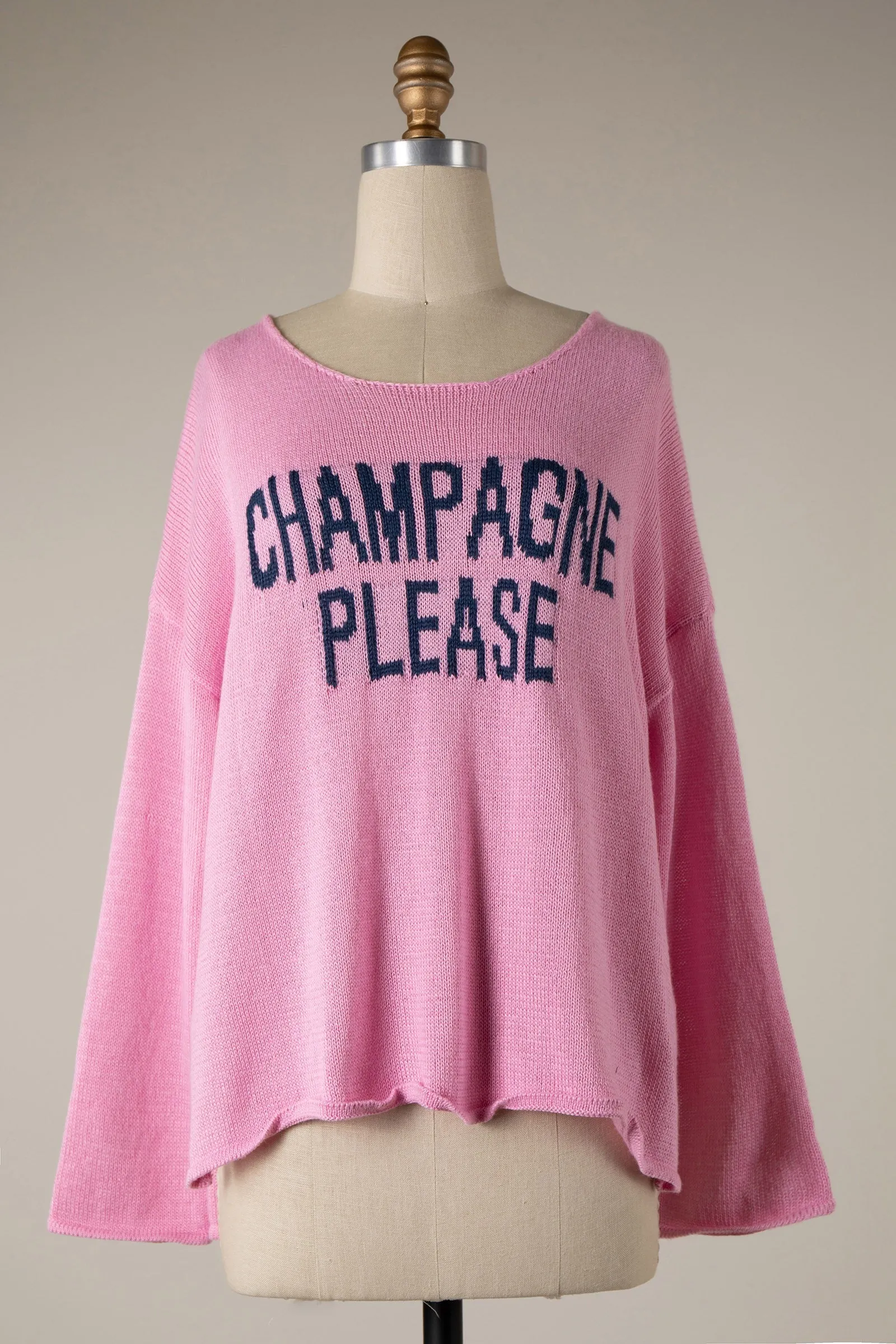 CHAMPAGNE PLEASE KNIT LIGHTWEIGHT SWEATER W8005 1 PACK