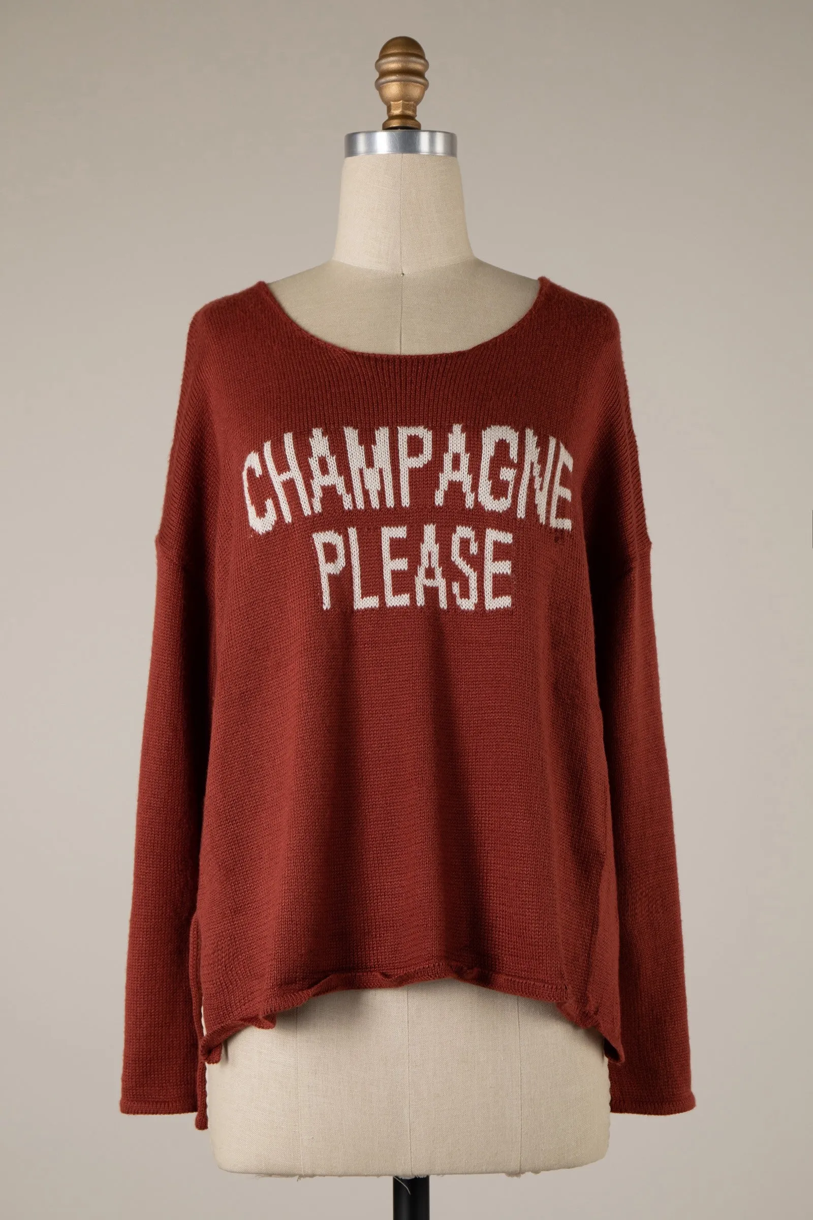 CHAMPAGNE PLEASE KNIT LIGHTWEIGHT SWEATER W8005 1 PACK