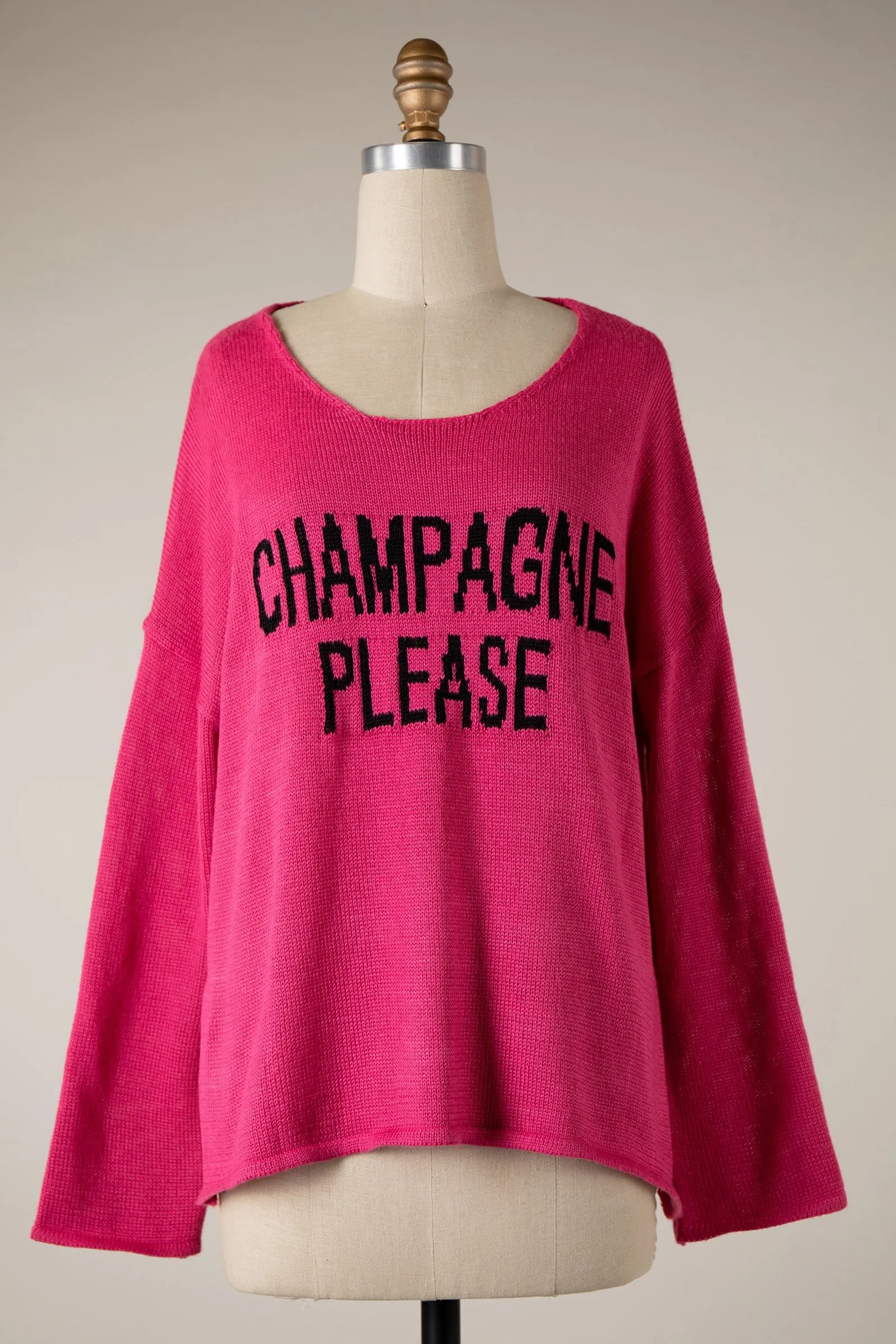 CHAMPAGNE PLEASE KNIT LIGHTWEIGHT SWEATER W8005 1 PACK