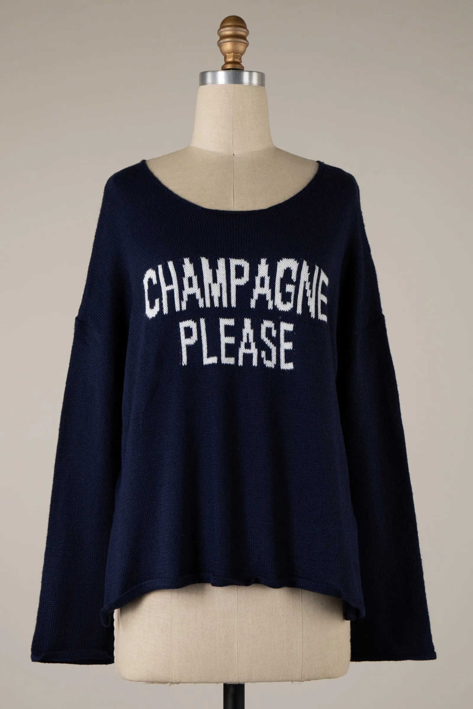 CHAMPAGNE PLEASE KNIT LIGHTWEIGHT SWEATER W8005 1 PACK