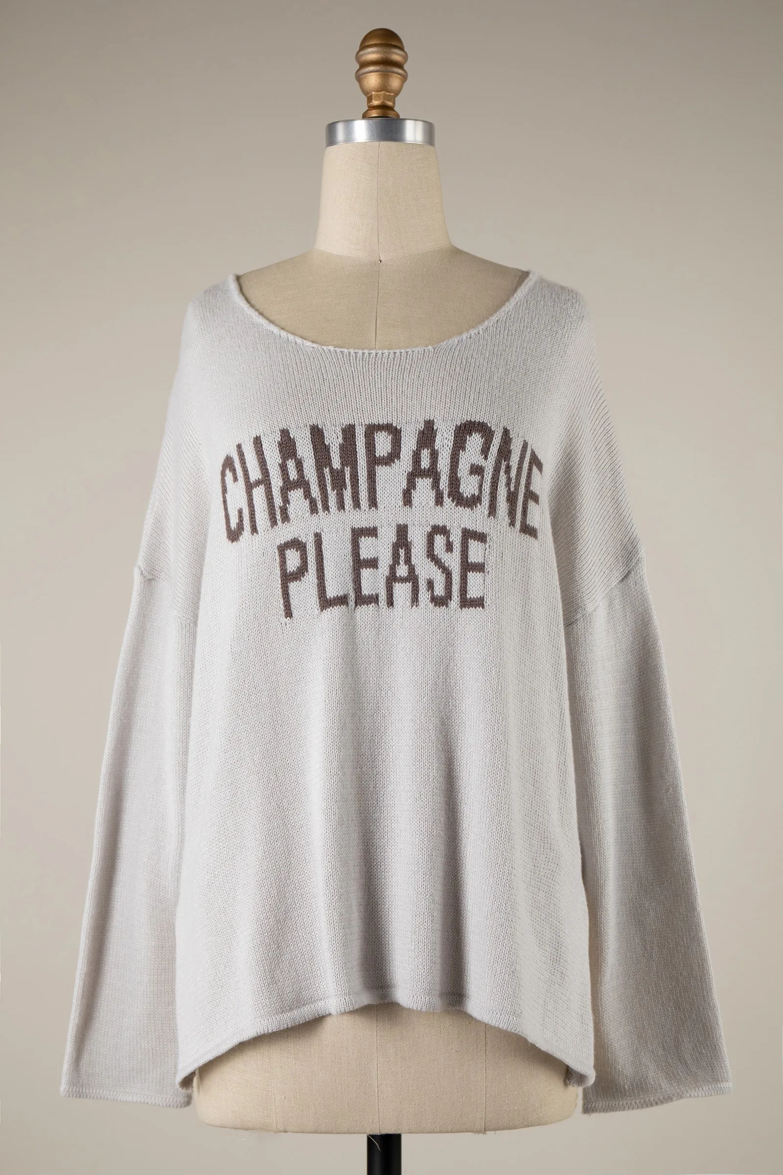 CHAMPAGNE PLEASE KNIT LIGHTWEIGHT SWEATER W8005 1 PACK