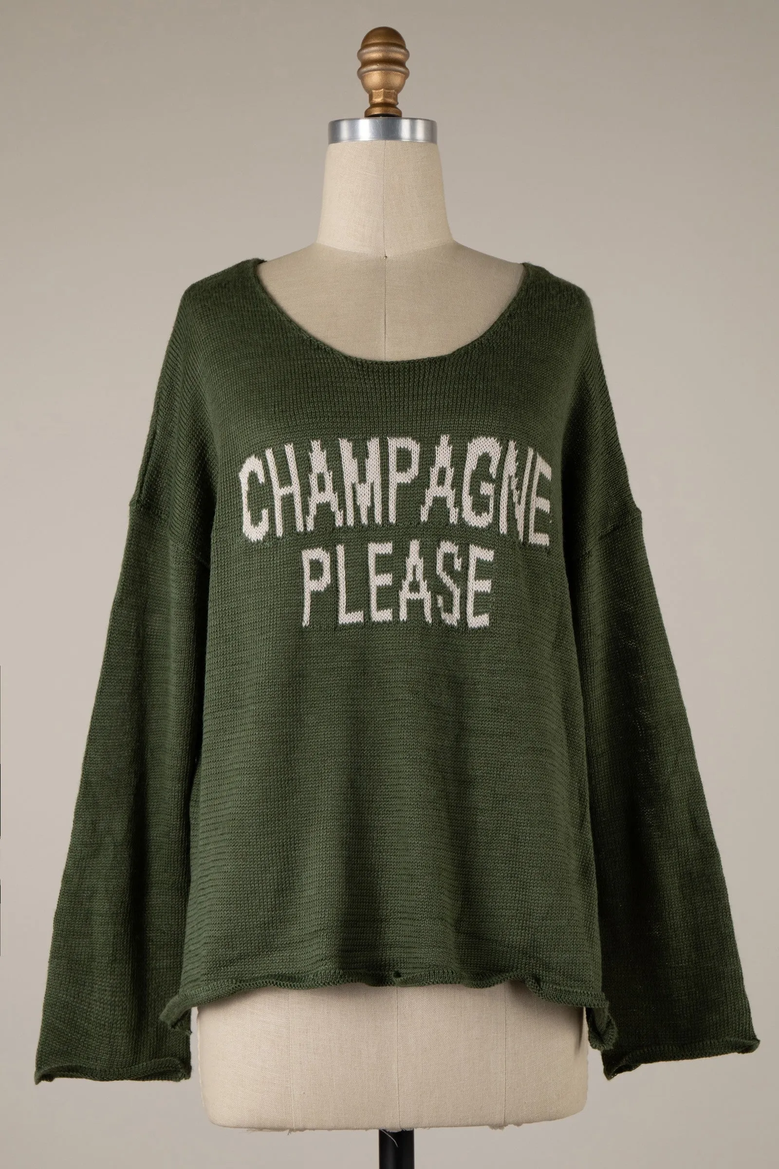 CHAMPAGNE PLEASE KNIT LIGHTWEIGHT SWEATER W8005 1 PACK