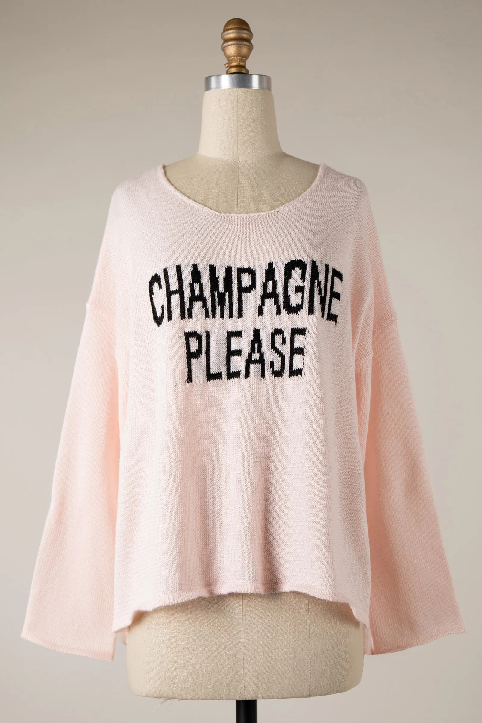 CHAMPAGNE PLEASE KNIT LIGHTWEIGHT SWEATER W8005 1 PACK