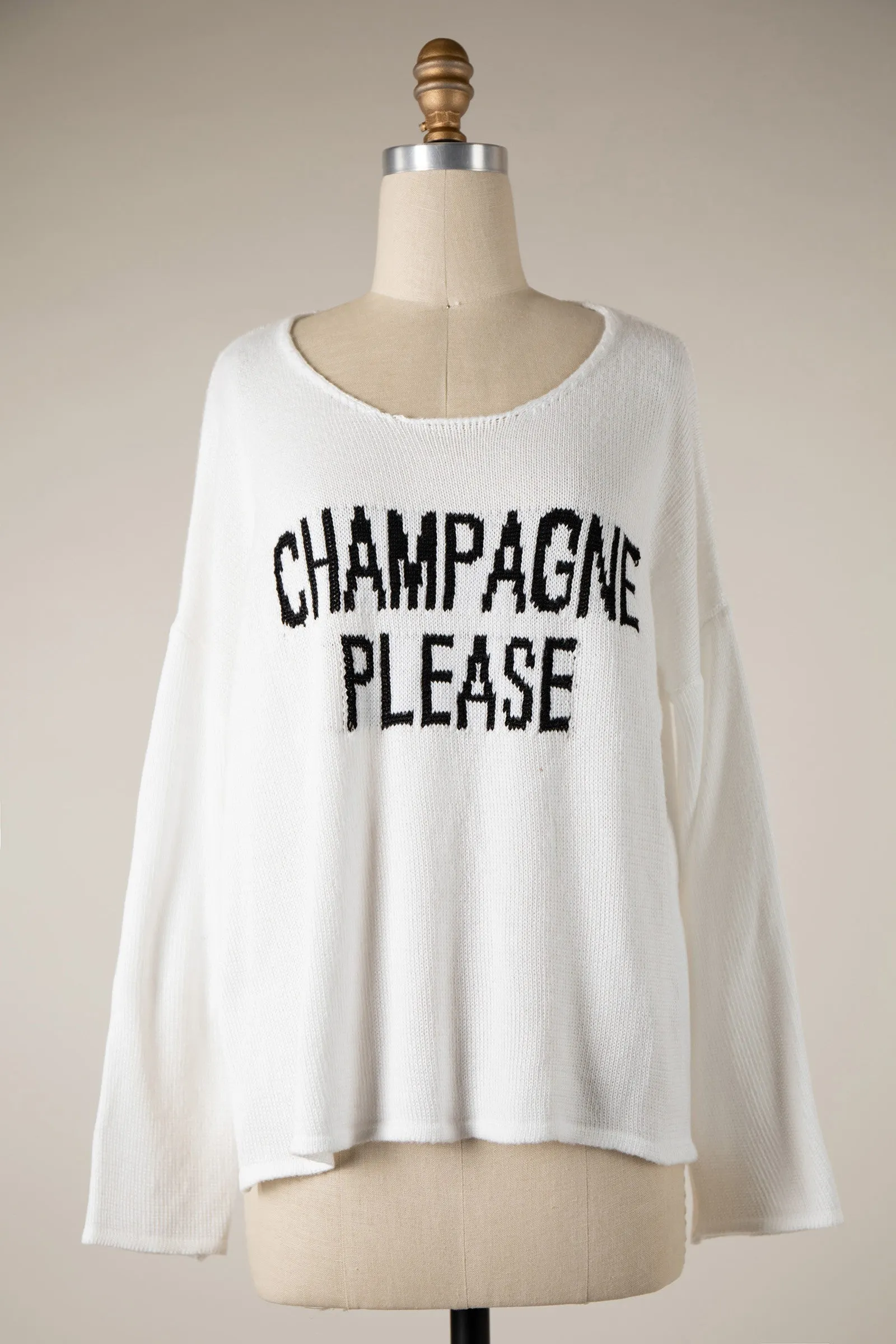 CHAMPAGNE PLEASE KNIT LIGHTWEIGHT SWEATER W8005 1 PACK