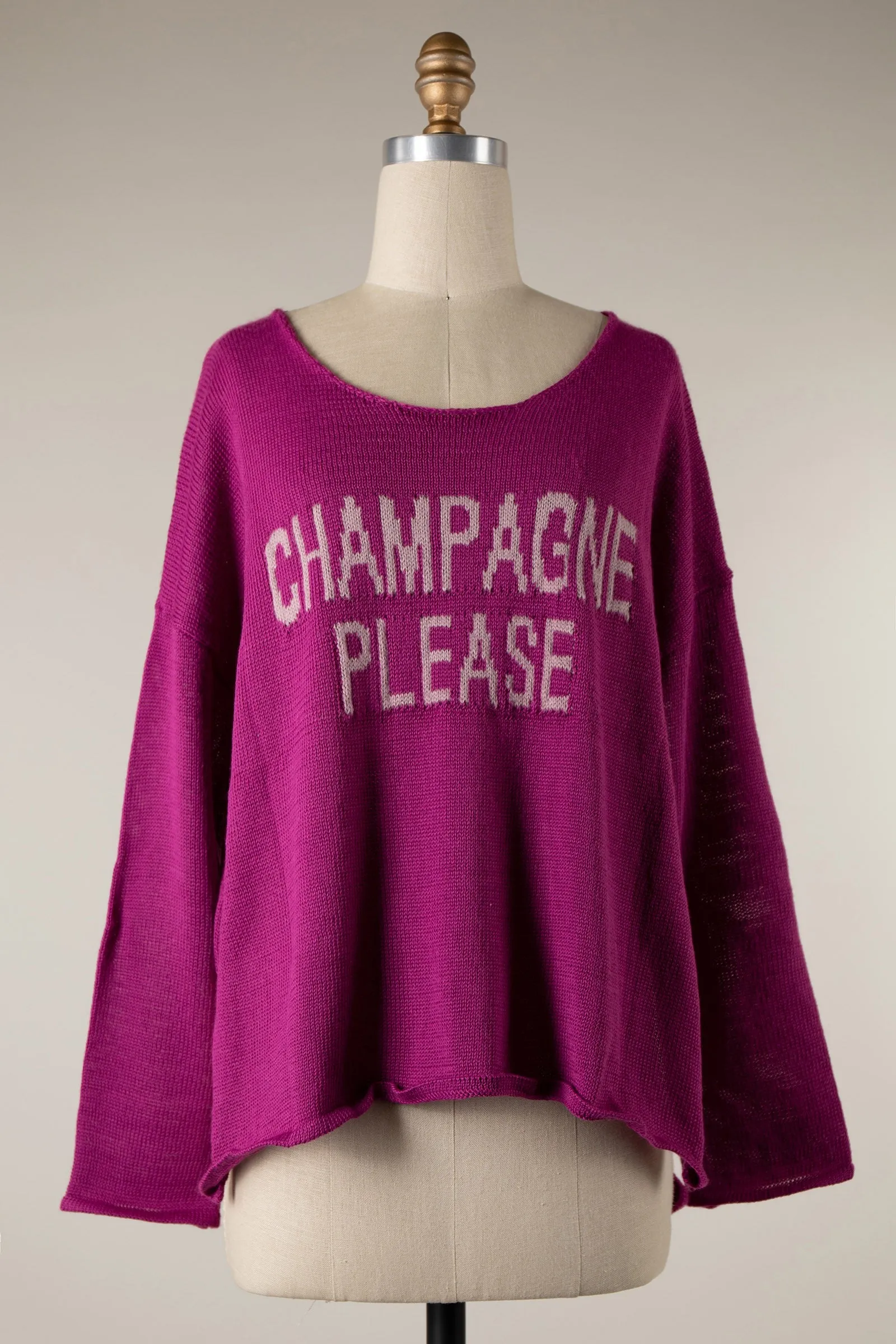 CHAMPAGNE PLEASE KNIT LIGHTWEIGHT SWEATER W8005 1 PACK