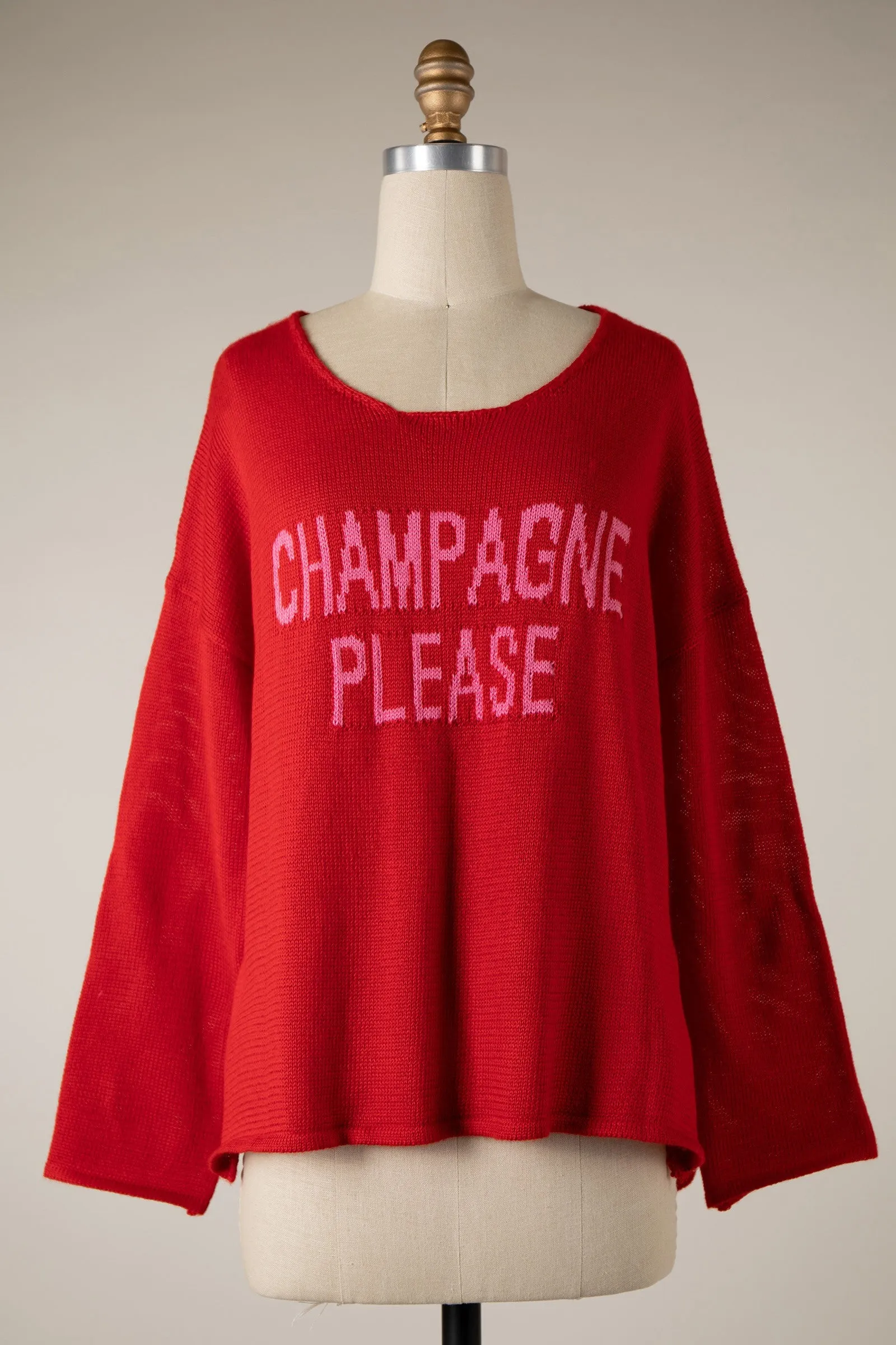 CHAMPAGNE PLEASE KNIT LIGHTWEIGHT SWEATER W8005 1 PACK