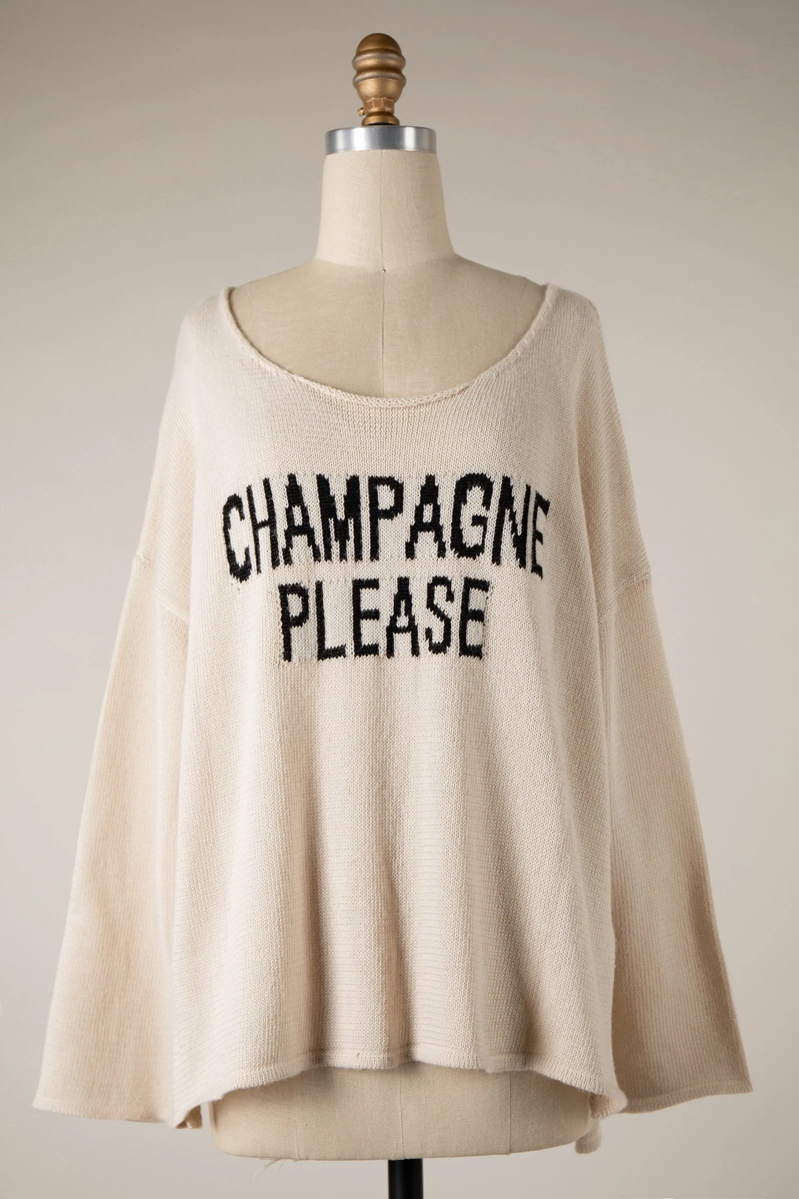 CHAMPAGNE PLEASE KNIT LIGHTWEIGHT SWEATER W8005 1 PACK