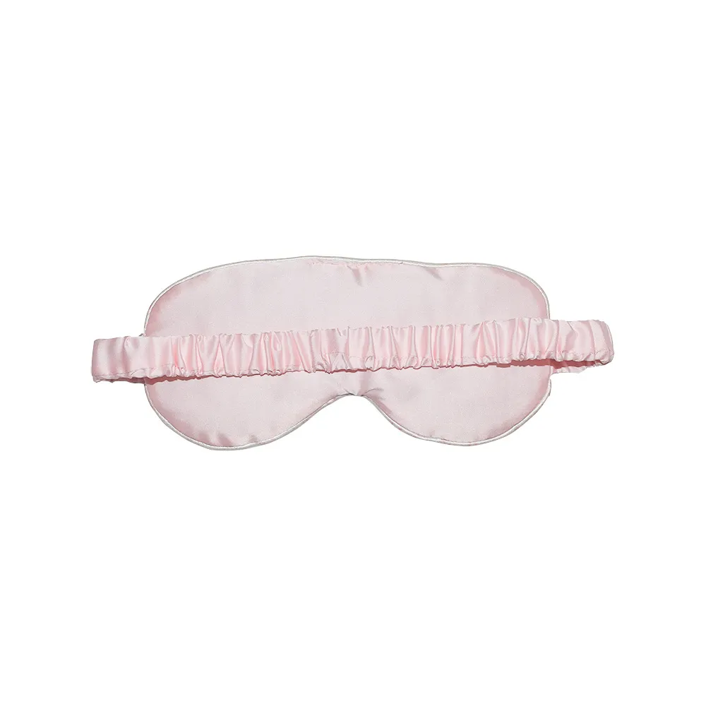 Champagne Satin Memory Foam Neck Pillow and Satin Eye Mask Set