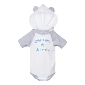 Chapel Hill VS All Y'all Bear Ears Infant Creeper - White/Grey