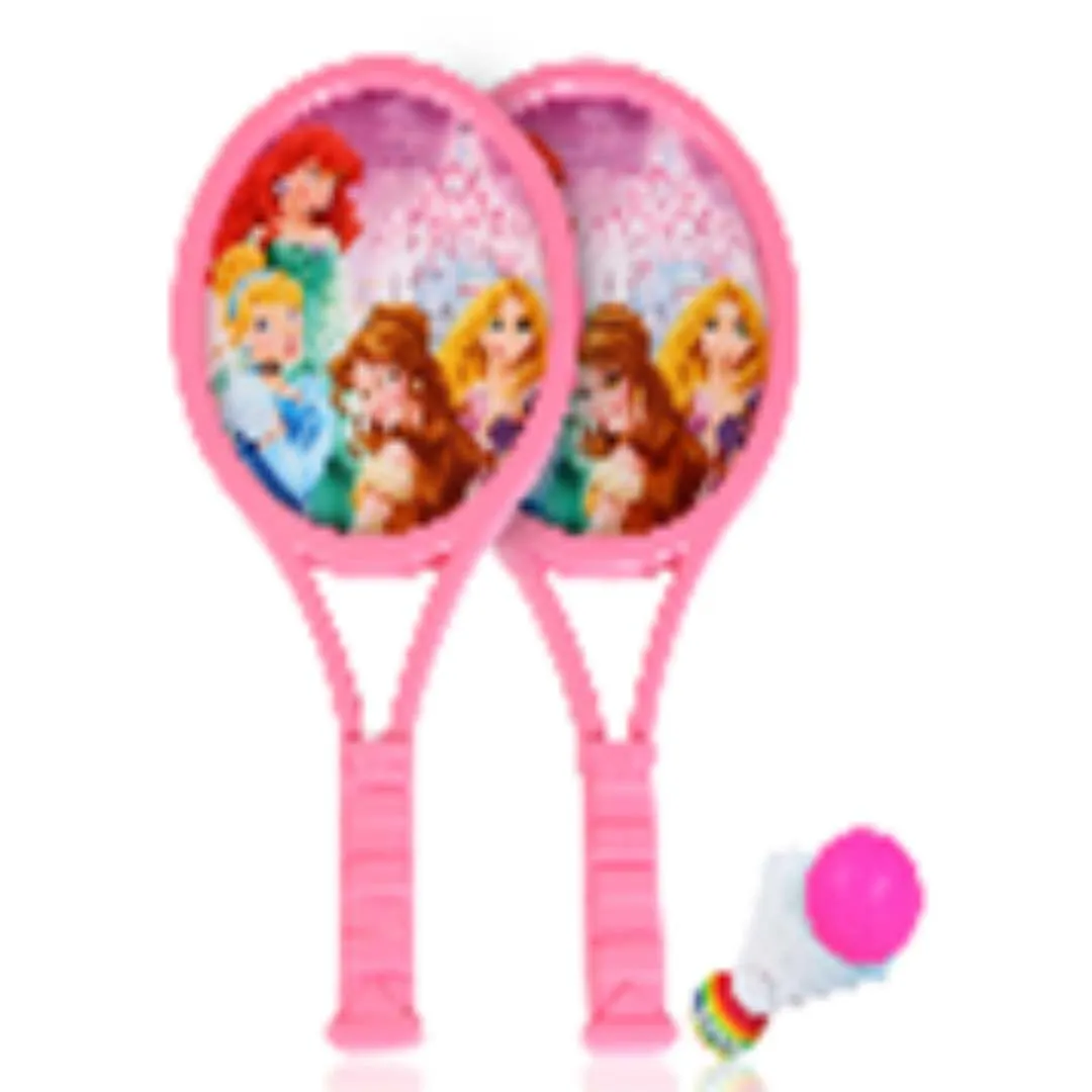 DISNEY PRINCESS KIDS PLASTIC BADMINTON/TENNIS RACKET SET (PAIR) - PINK by MESUCA