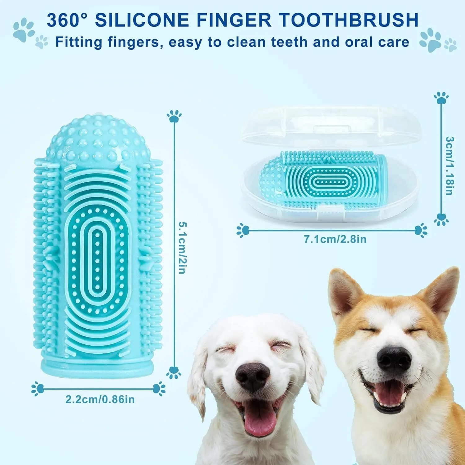 Dog Toothbrush and Cleaning Kit, Dog Finger Toothbrush, Cat Toothbrush