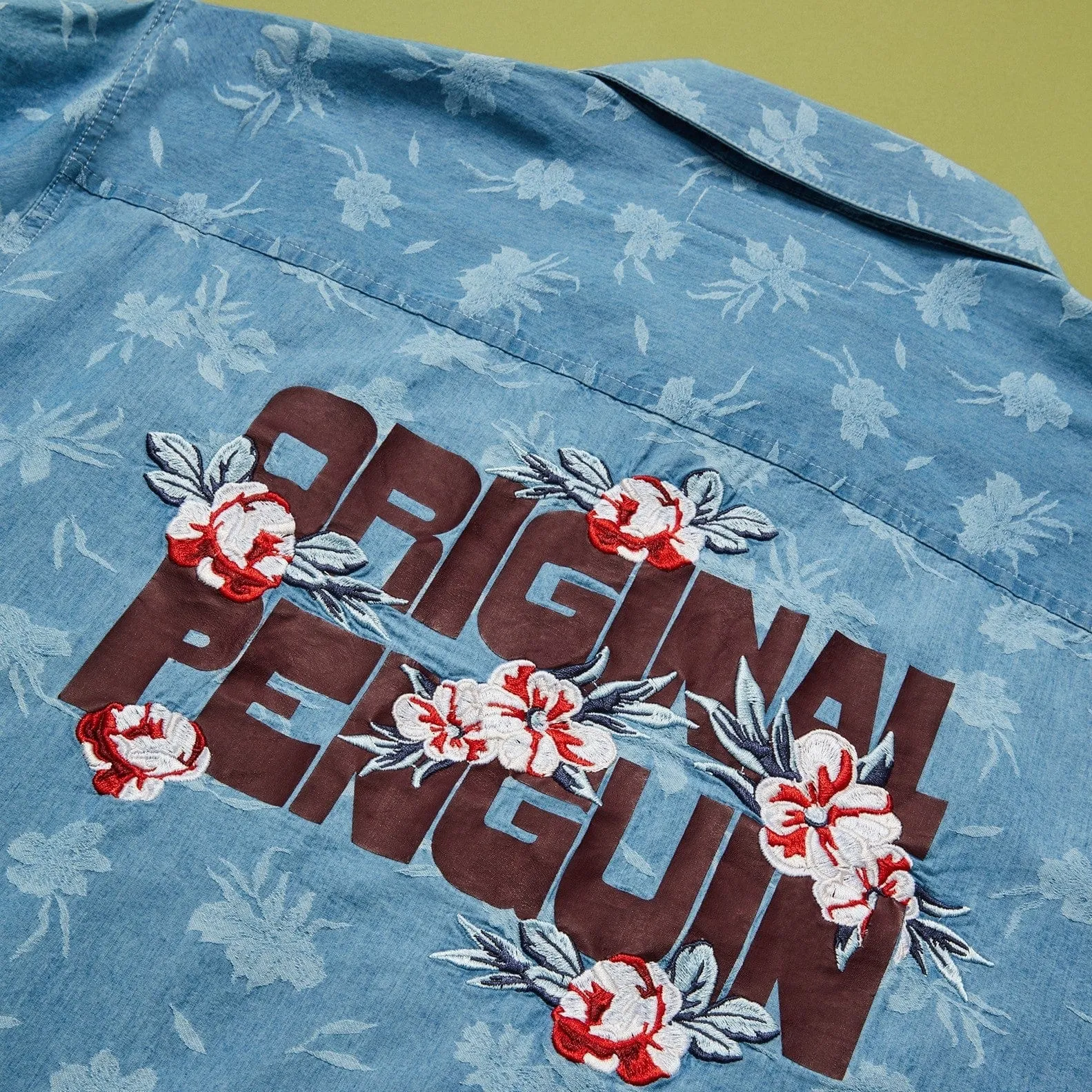 Embroidered Floral Print Denim Jacket