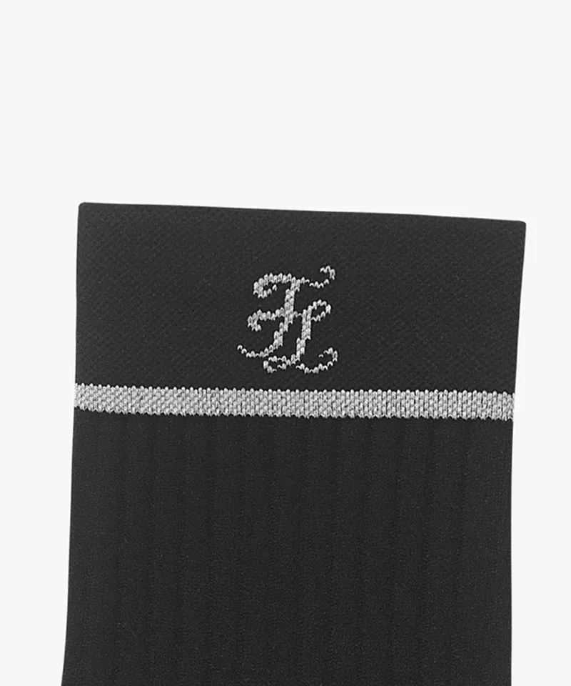 FAIRLIAR Logo Point Crew Socks - Black