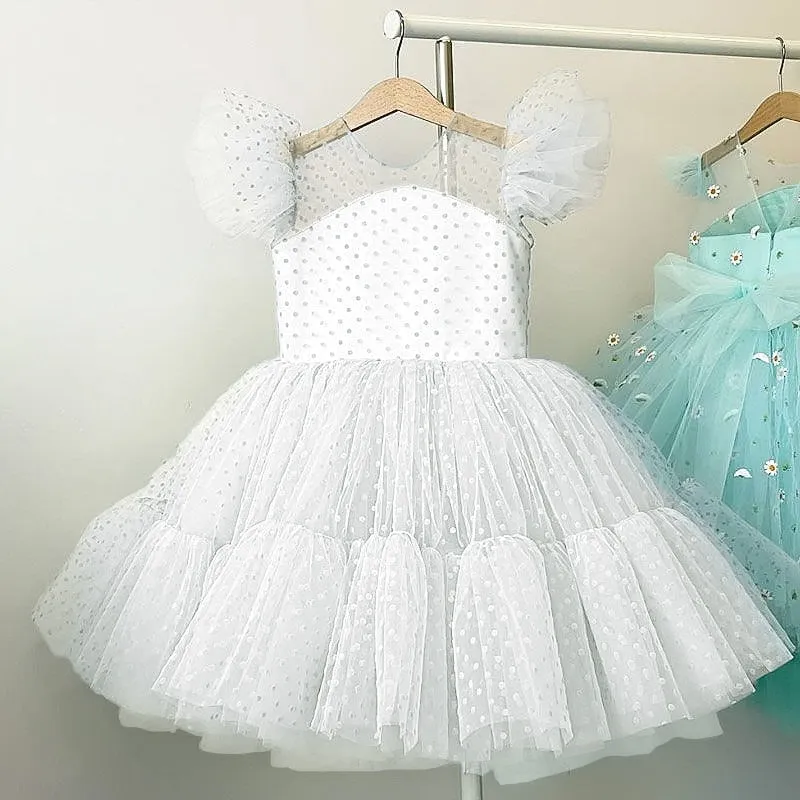 Girls Sequin Lace Tulle Gown