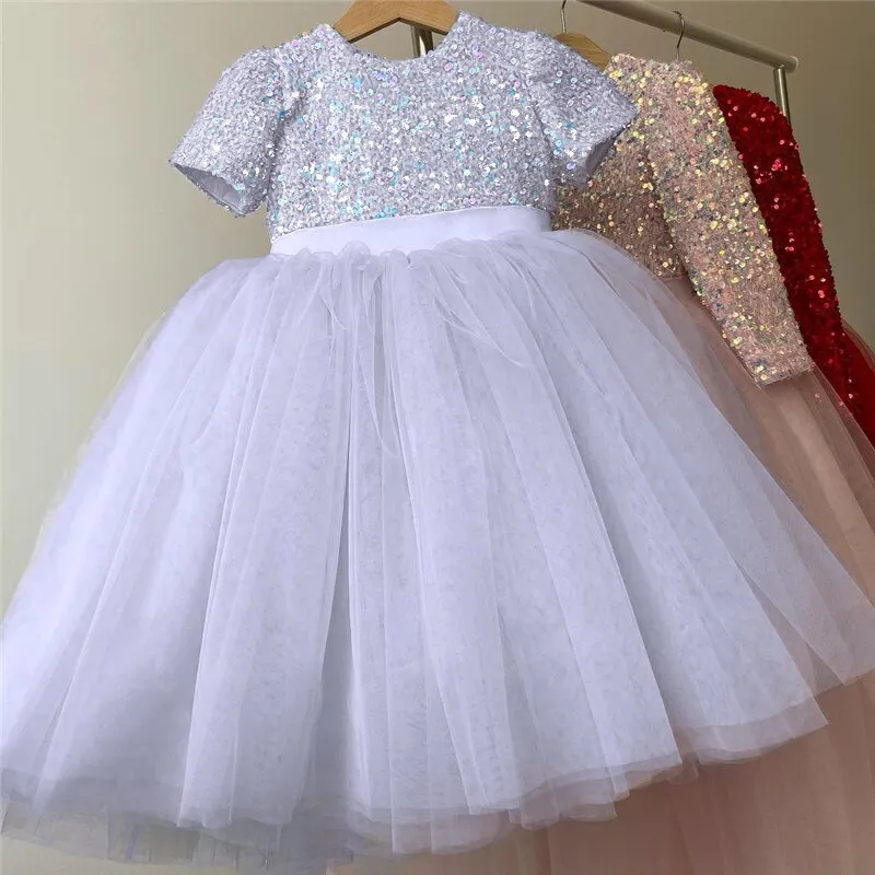 Girls Sequin Lace Tulle Gown