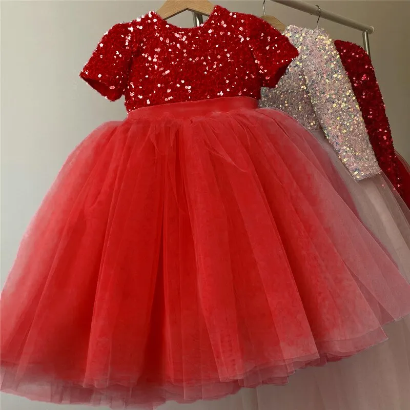 Girls Sequin Lace Tulle Gown