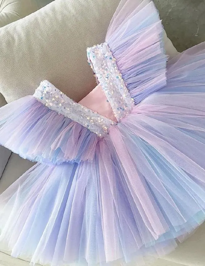 Girls Sequin Lace Tulle Gown