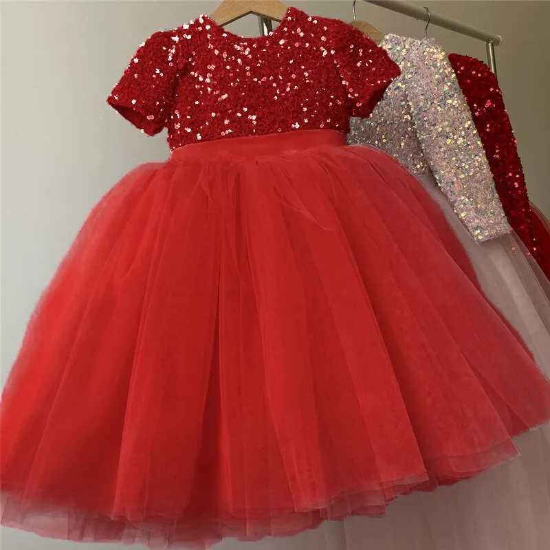 Girls Sequin Lace Tulle Gown