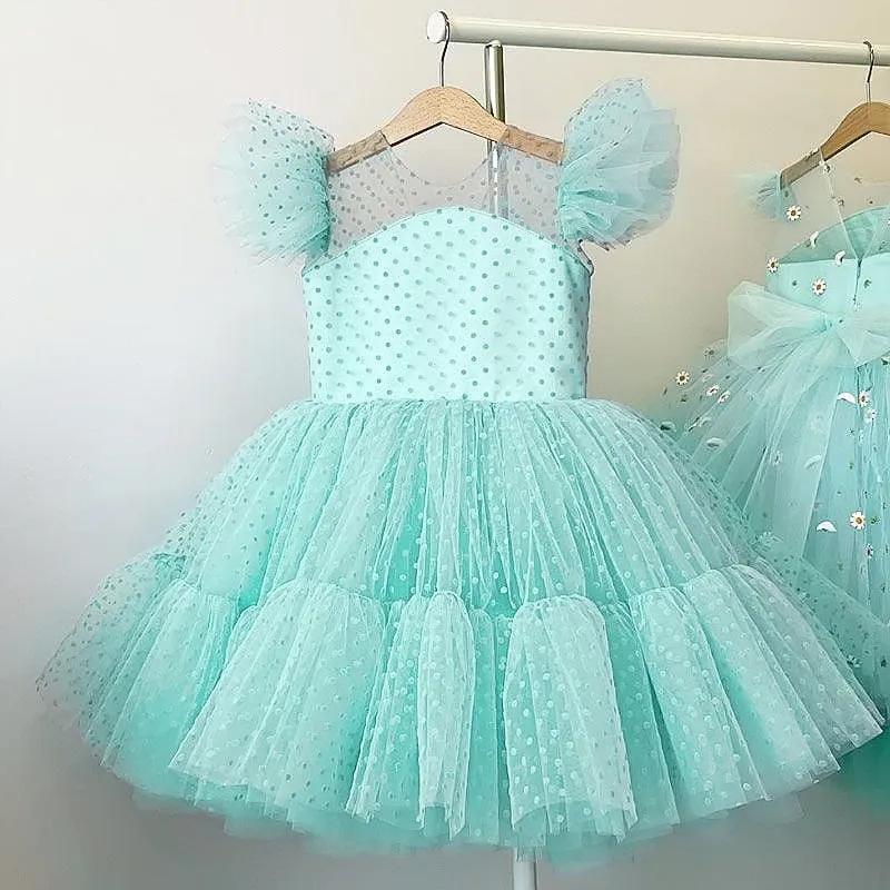 Girls Sequin Lace Tulle Gown