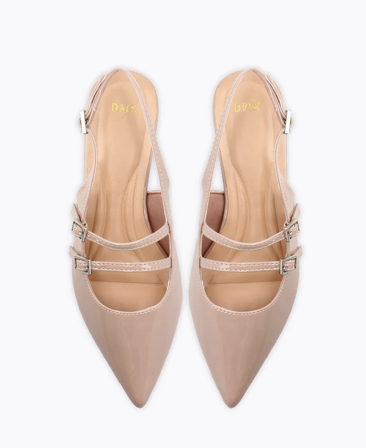 Inca Slingback Mary Jane Flats - Taupe