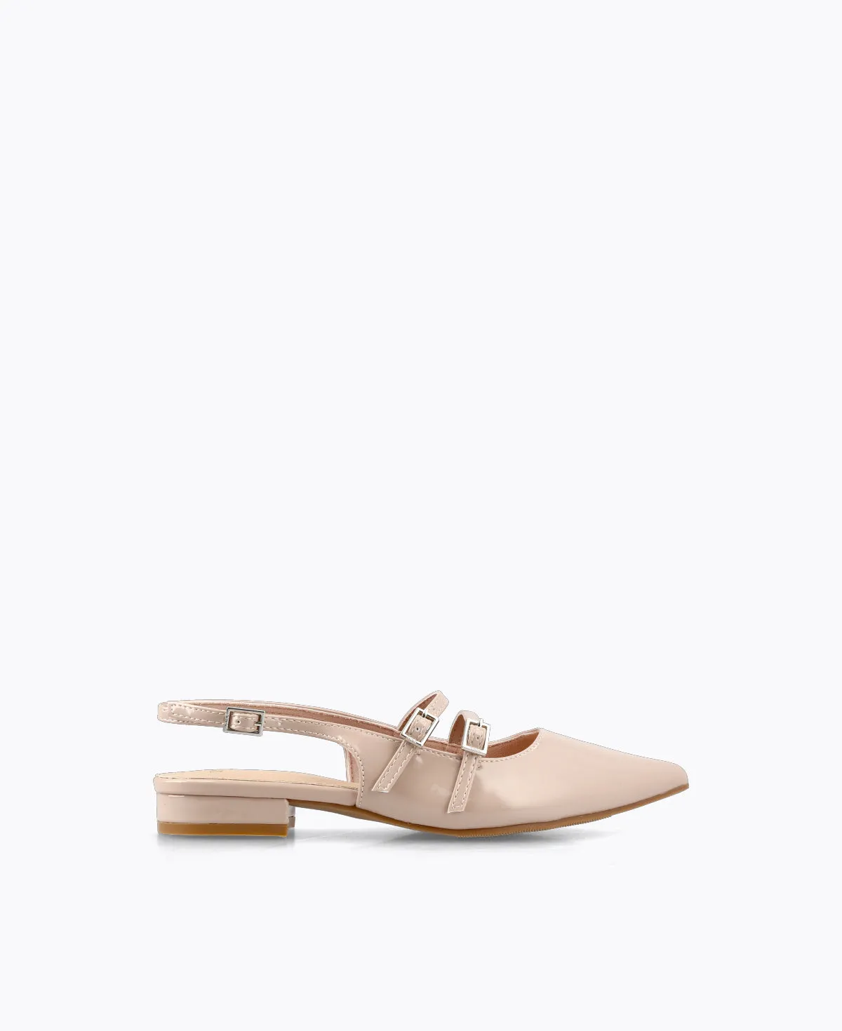 Inca Slingback Mary Jane Flats - Taupe