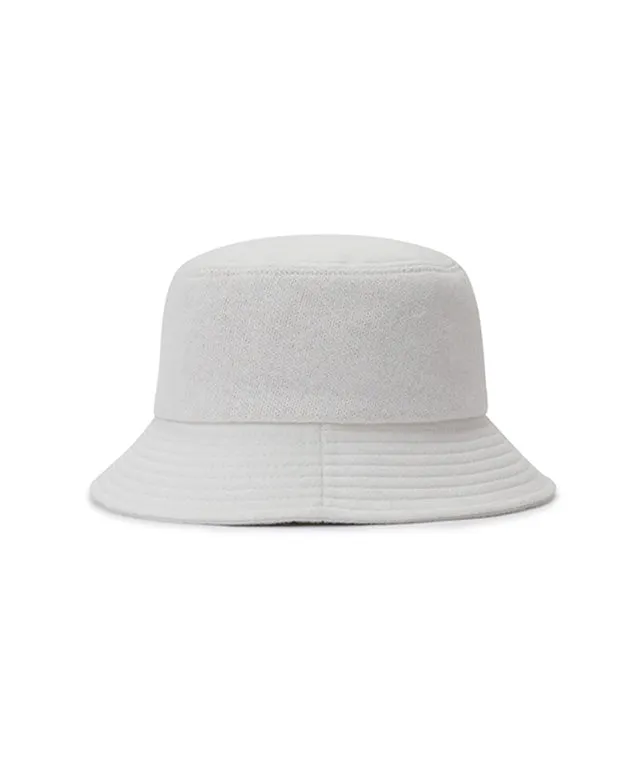 Jacquard Triple Logo Bucket Hat - White