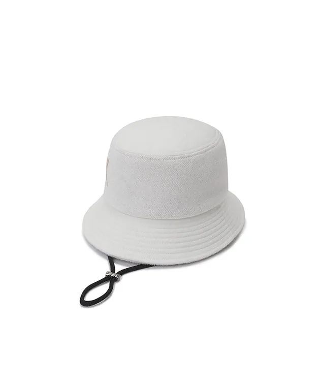 Jacquard Triple Logo Bucket Hat - White