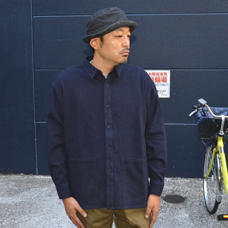 JAPAN BLUE JEANS "JBLS1041" Sashiko Indigo Jacquard Shirts