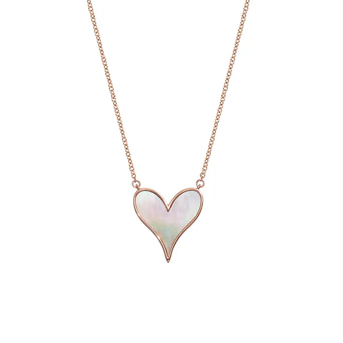 Love Pendant 15mm in 18k Rose Gold and Mother-of-Pearl