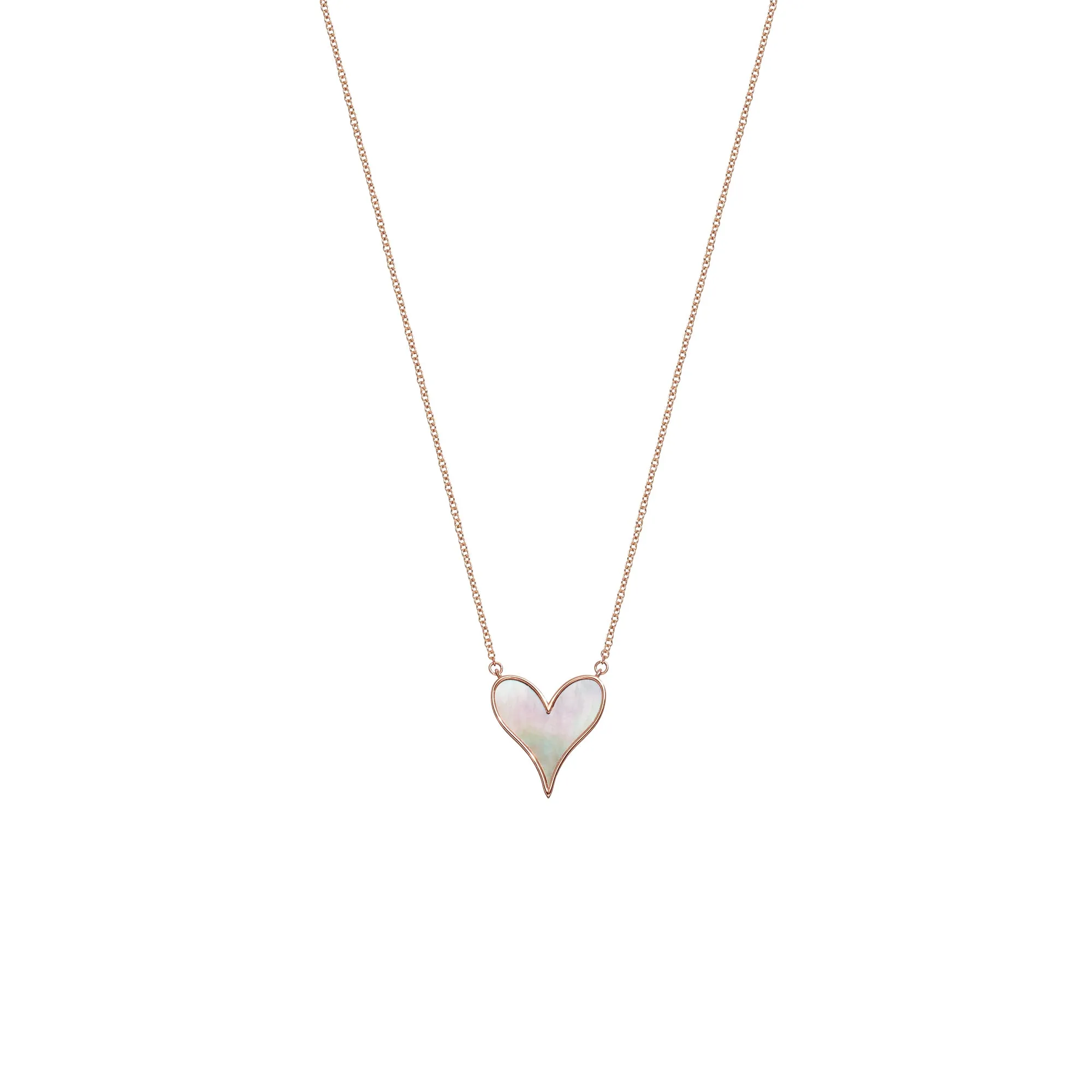 Love Pendant 15mm in 18k Rose Gold and Mother-of-Pearl