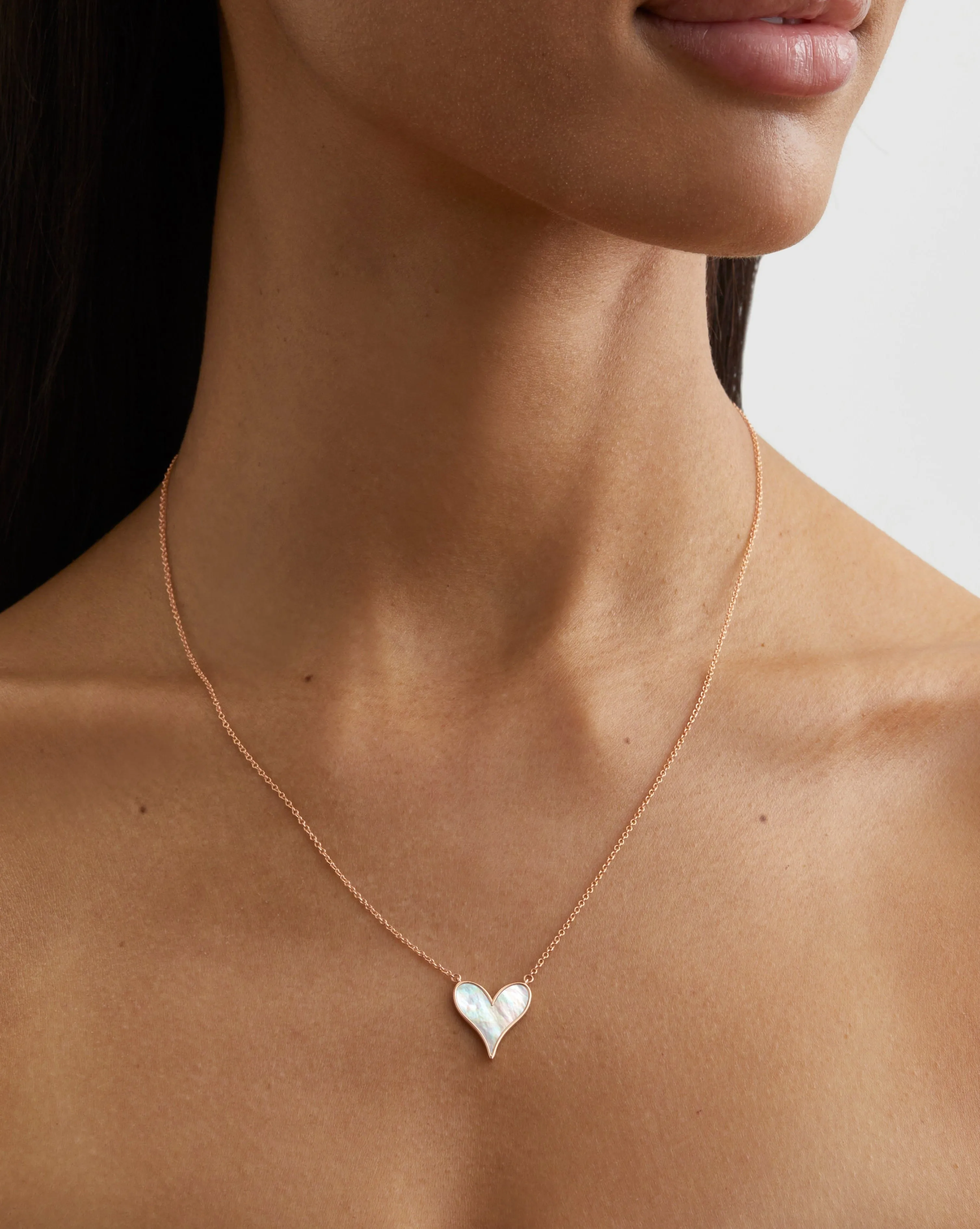 Love Pendant 15mm in 18k Rose Gold and Mother-of-Pearl