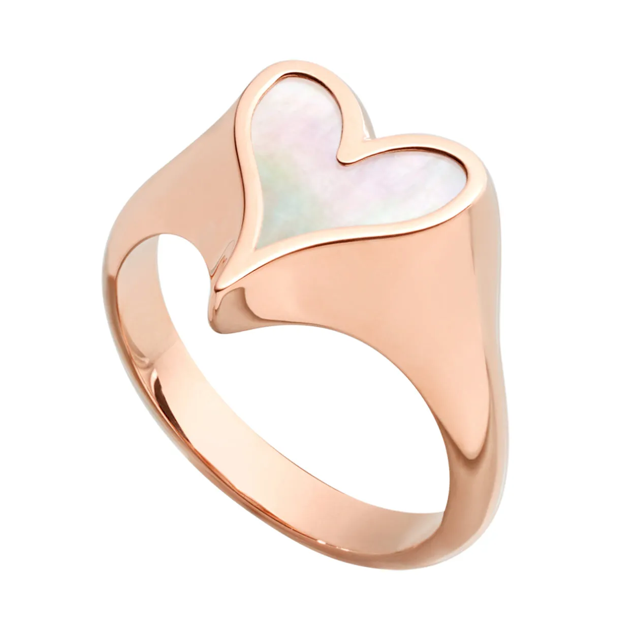 Love Signet Ring 10mm in 18k Rose Gold