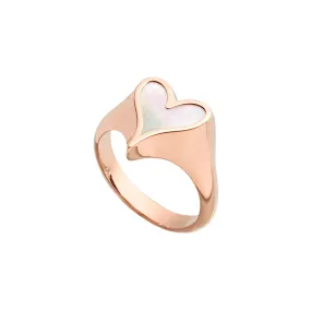 Love Signet Ring 10mm in 18k Rose Gold