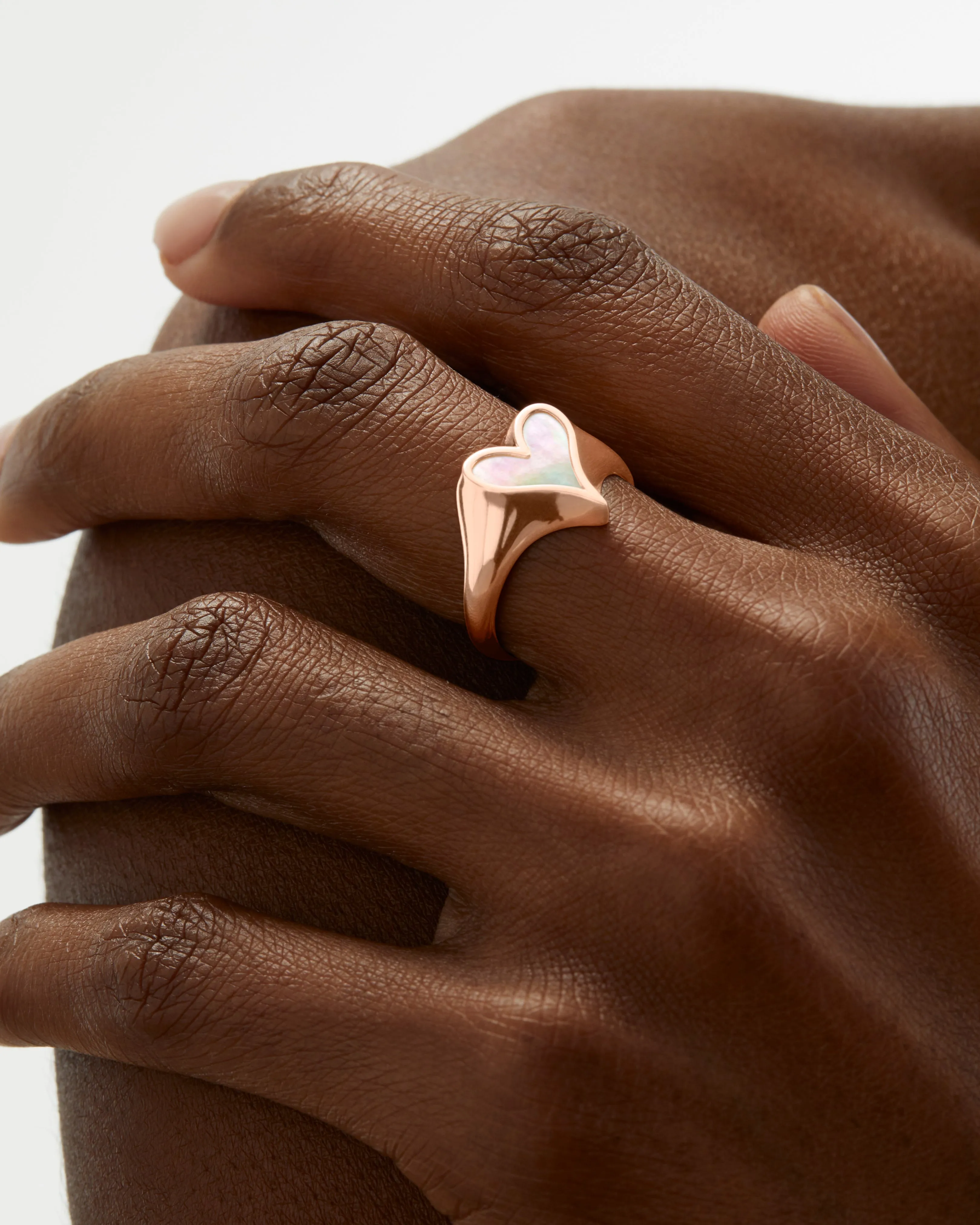 Love Signet Ring 10mm in 18k Rose Gold