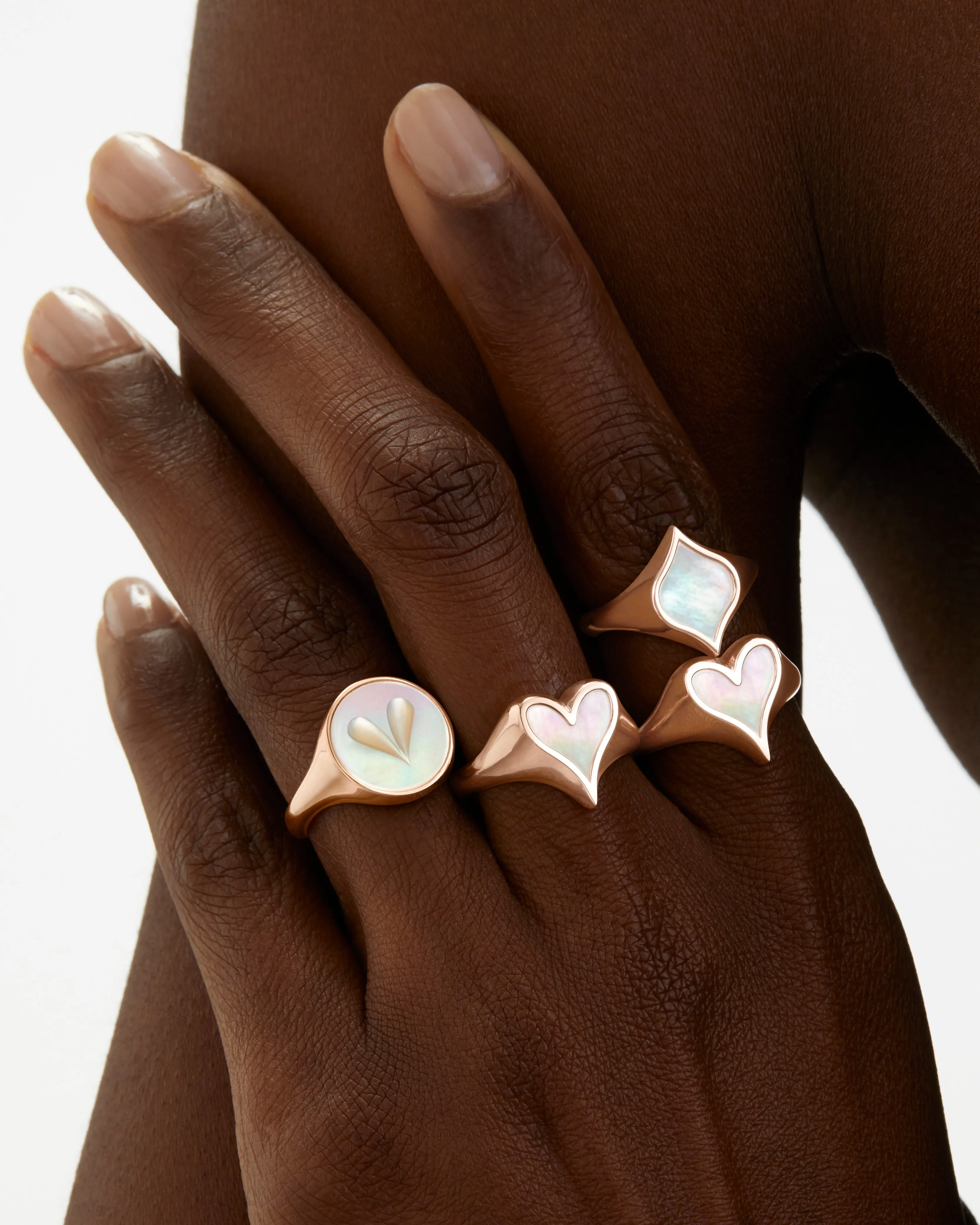 Love Signet Ring 10mm in 18k Rose Gold