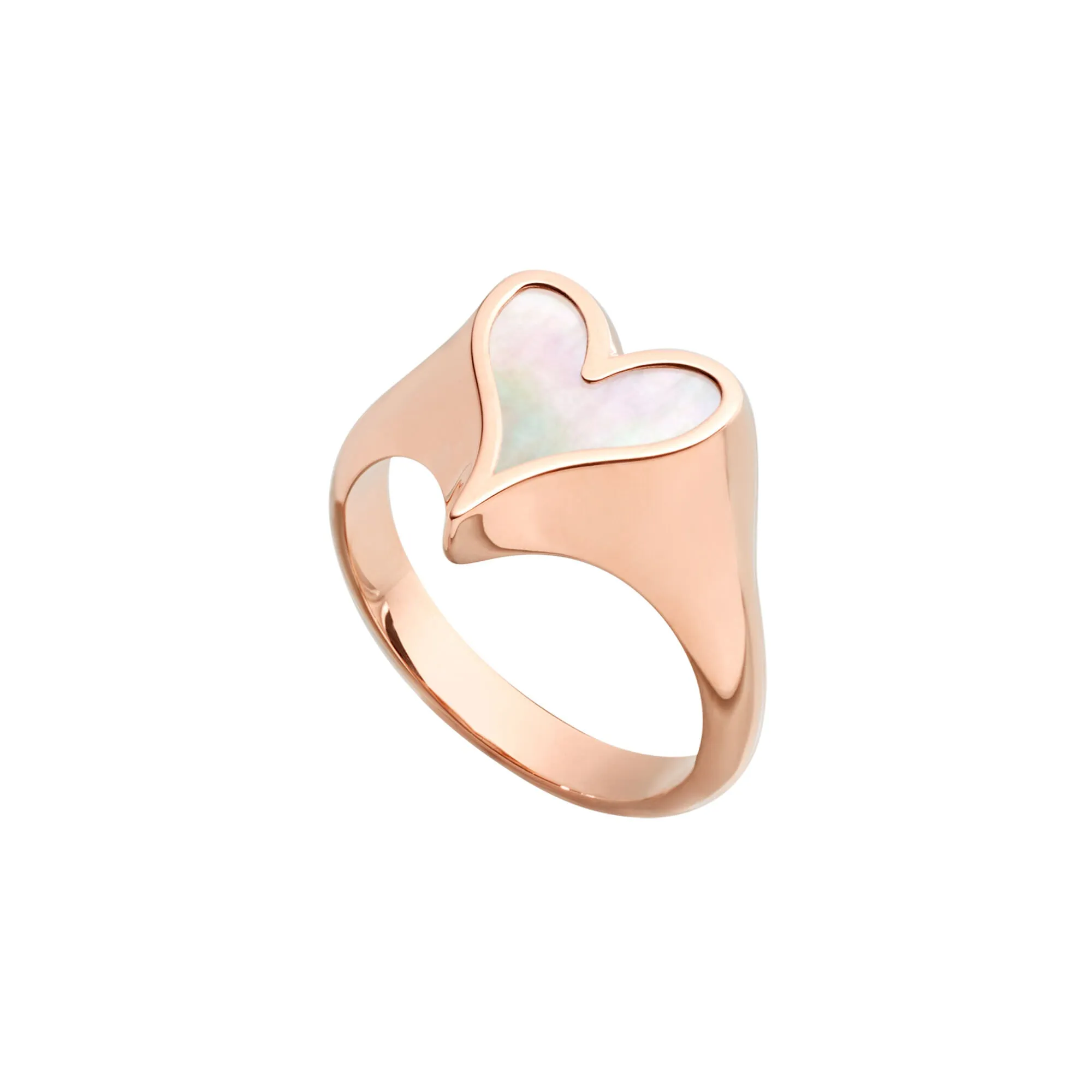 Love Signet Ring 10mm in 18k Rose Gold