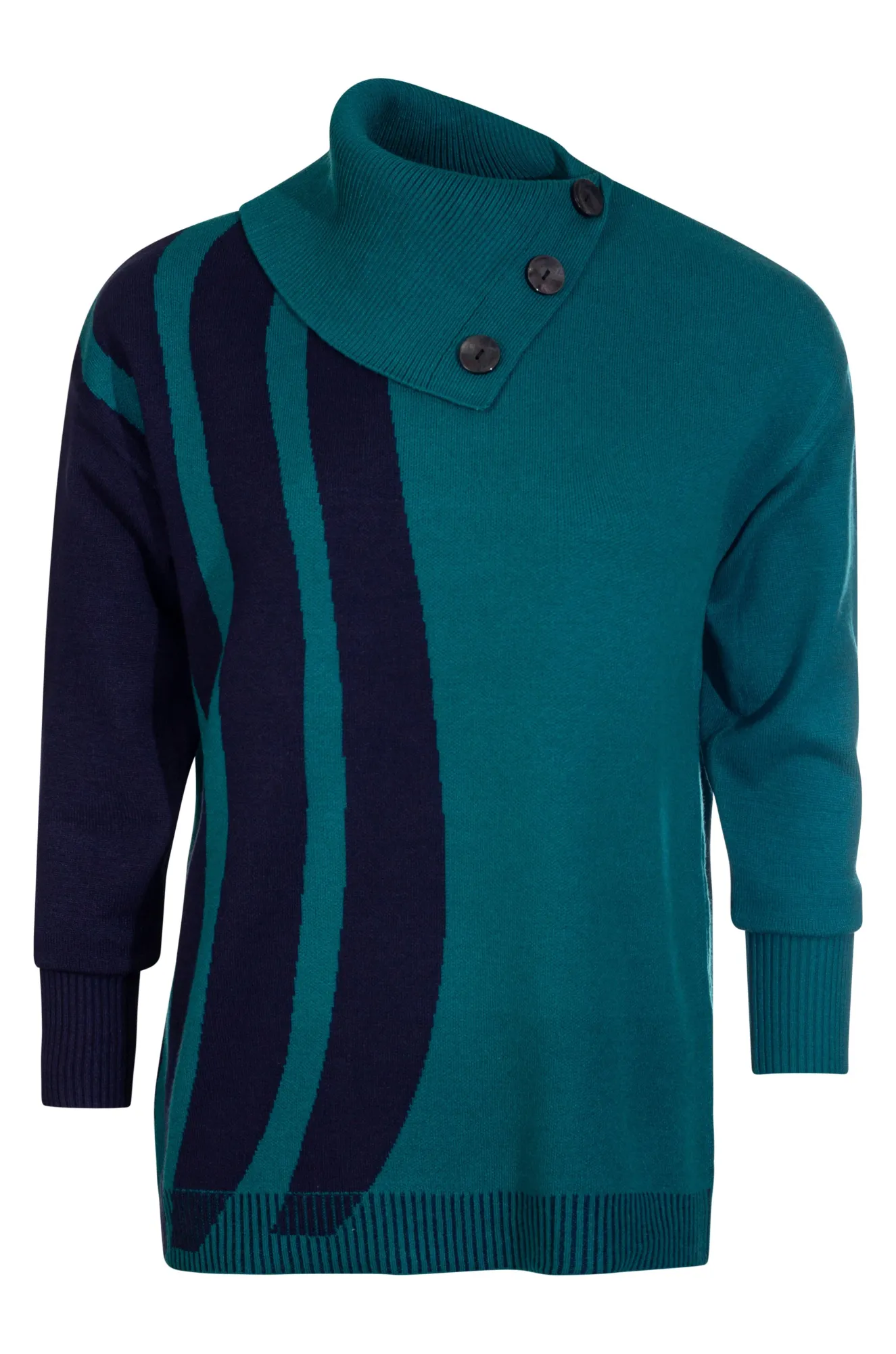 Luxe Knitwear Jumper | JADE/NAVY | 7324ZZ