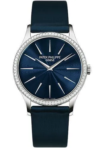 Patek Philippe 33mm Ladies Calatrava Watch Blue Dial 4897G